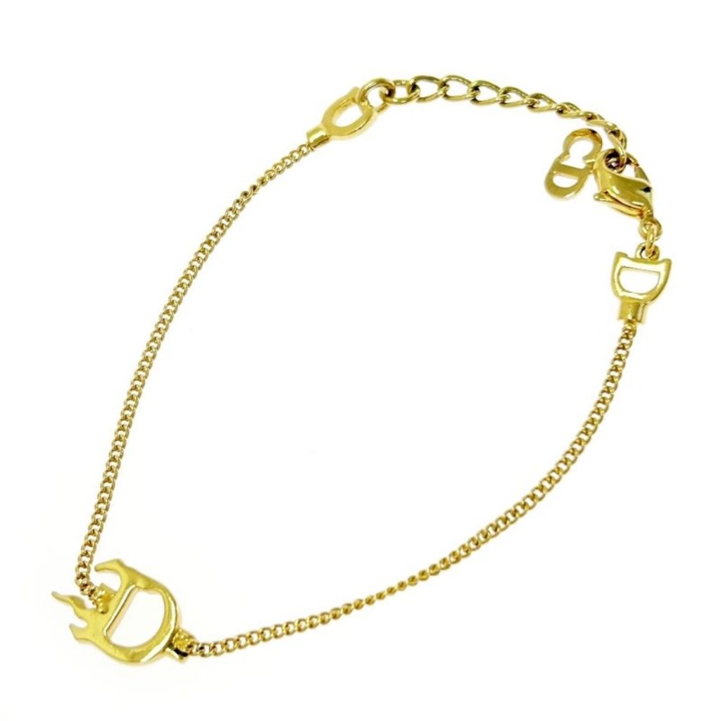 Christian Dior Gp D Logo Bracelet Gold Bracelet